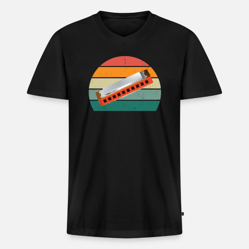 Harmonica Harmonica player Harmonicas - Men's Premium Organic T-shirt with V-neck - black