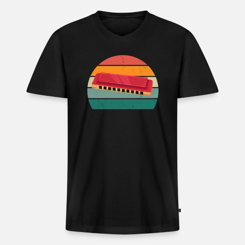 Harmonica Harmonica player Harmonicas - Men's Premium Organic T-shirt with V-neck - black