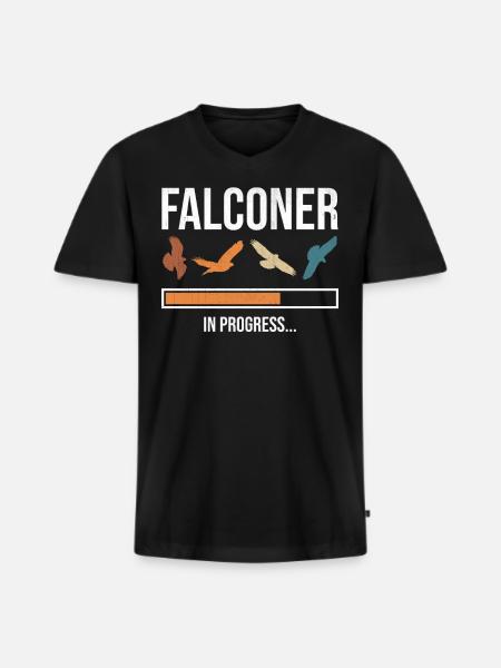 Falconer In Progress - Men's Premium Organic T-shirt with V-neck - black