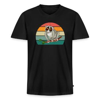 Loris Monkey Monkey Monkey Climbing Climbing Forest Loris - Men's Premium Organic T-shirt with V-neck - black - Front - Nico (187cm)