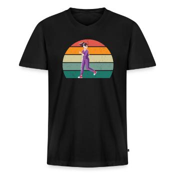Race Runner Runner Renner Renner Jogging - Men's Premium Organic T-shirt with V-neck - black - Front - Nico (187cm)