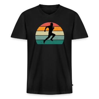 Race Runner Runner Renner Renner Jogging - Men's Premium Organic T-shirt with V-neck - black - Front - Nico (187cm)