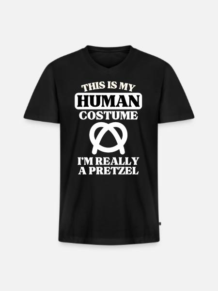 Costume Humain Pretzel - T-shirt encolure en V Premium bio Homme - noir