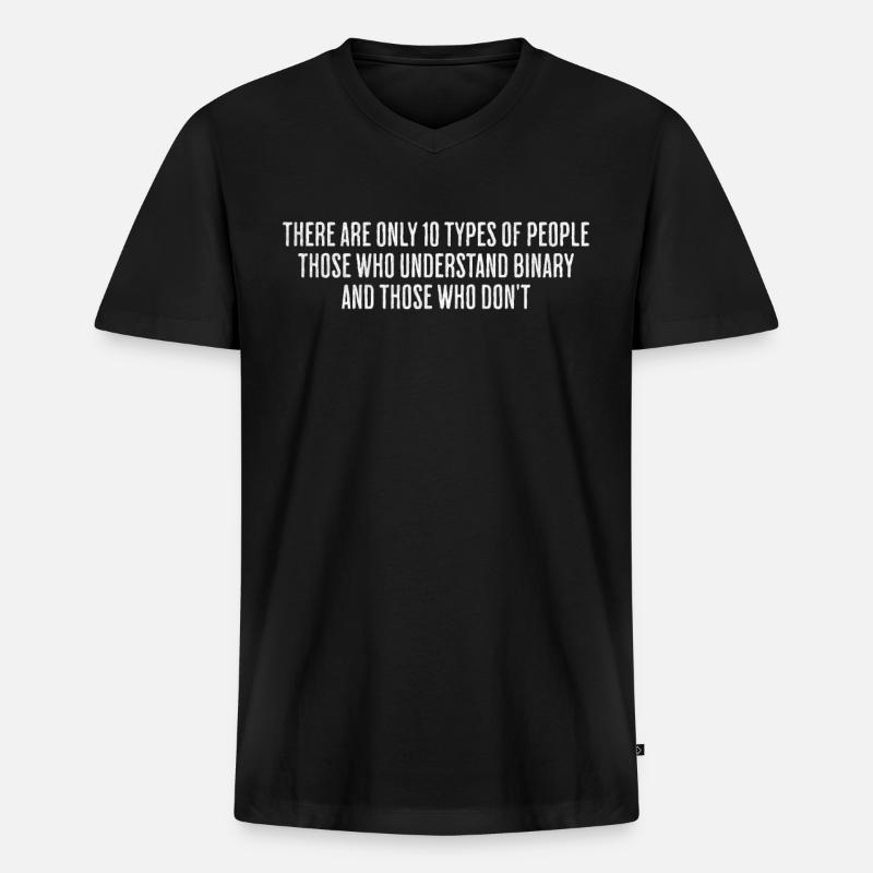 Binary Understanding Design - Perfekt Für - Männer Premium Bio T-Shirt mit V-Ausschnitt - Schwarz