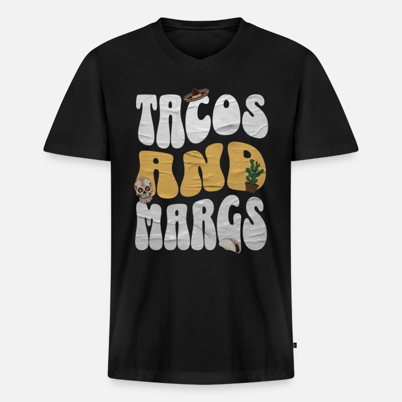 Taco - Männer Premium Bio T-Shirt mit V-Ausschnitt - Schwarz