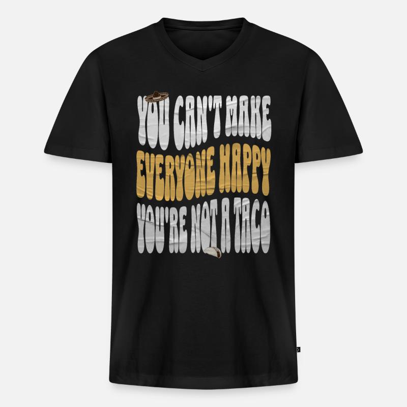 Taco - Männer Premium Bio T-Shirt mit V-Ausschnitt - Schwarz