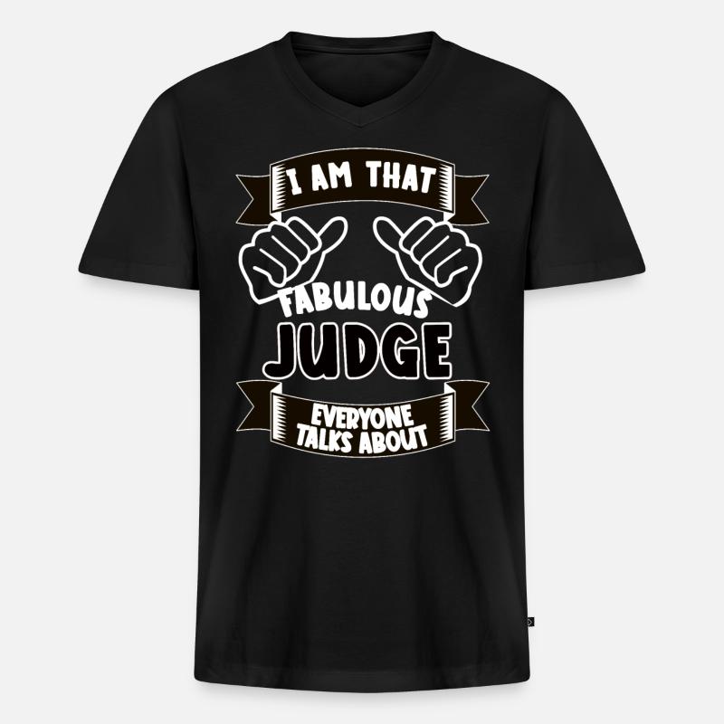 Richter Lustiger Spruch Geschenkidee - Männer Premium Bio T-Shirt mit V-Ausschnitt - Schwarz