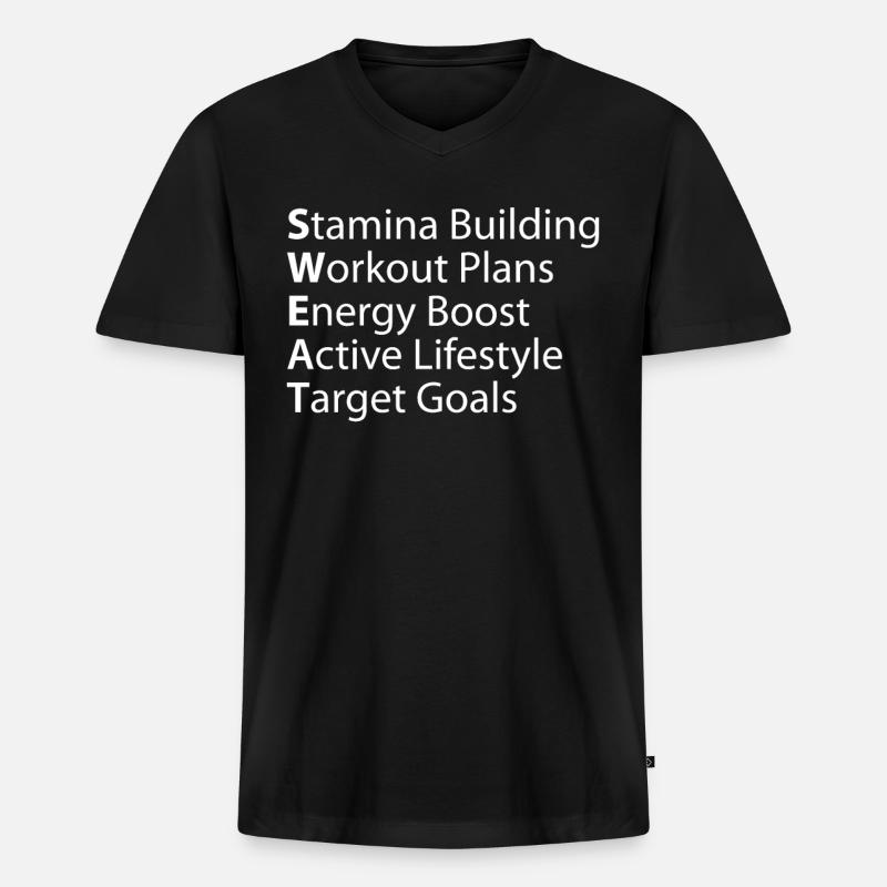 Sweat Ausdaueraufbau-trainingspläne - Männer Premium Bio T-Shirt mit V-Ausschnitt - Schwarz