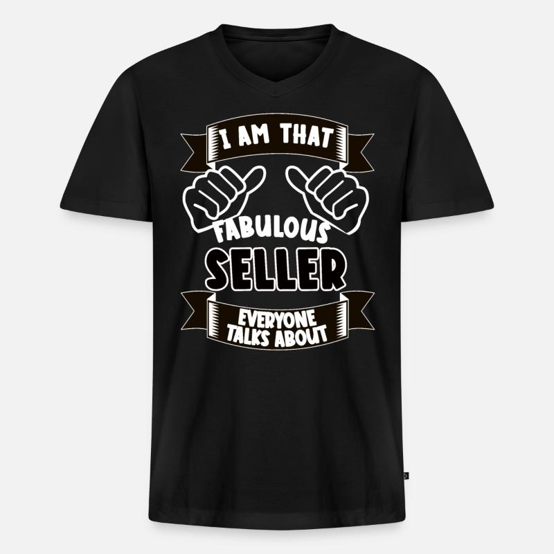 Verkäufer Lustiger Spruch Geschenkidee - Männer Premium Bio T-Shirt mit V-Ausschnitt - Schwarz