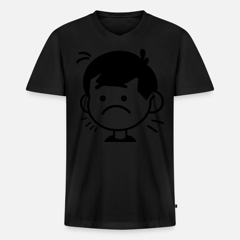 Ermüdung - Männer Premium Bio T-Shirt mit V-Ausschnitt - Schwarz