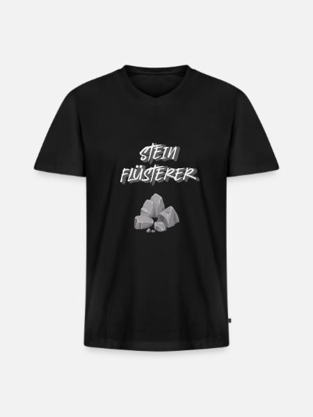 Stein Flüsterer - Männer Premium Bio T-Shirt mit V-Ausschnitt - Schwarz