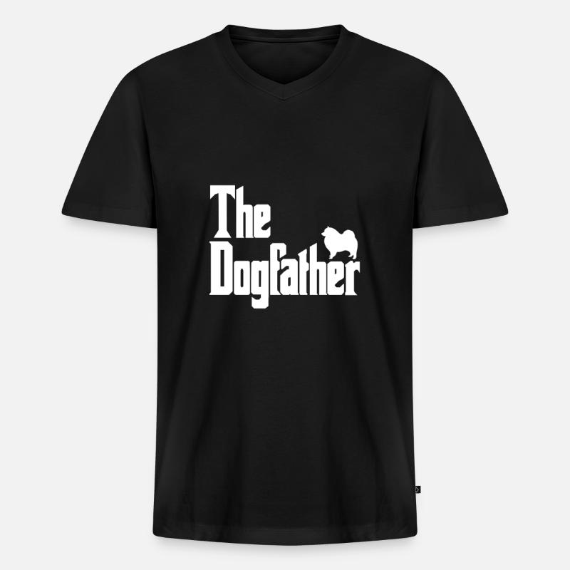 The Dogfather Wolfsspitz - Männer Premium Bio T-Shirt mit V-Ausschnitt - Schwarz