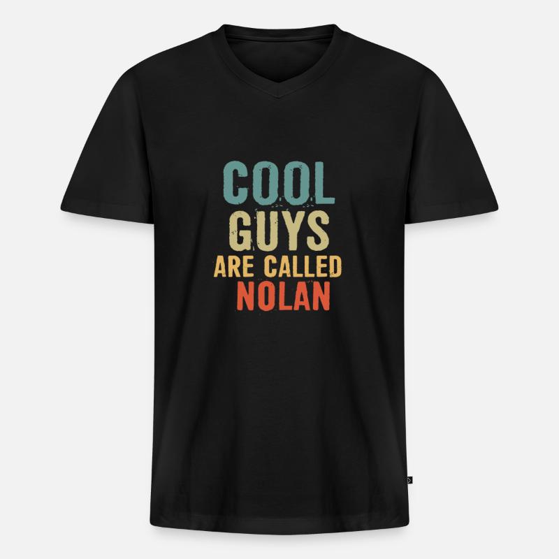 Cool guys are called nolan - Männer Premium Bio T-Shirt mit V-Ausschnitt - Schwarz