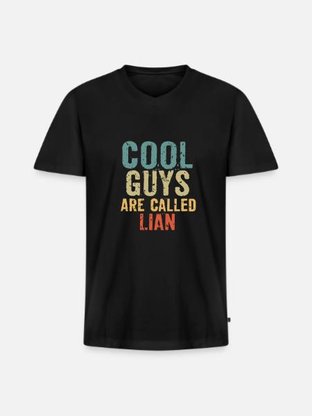 Cool guys are called lian - Männer Premium Bio T-Shirt mit V-Ausschnitt - Schwarz