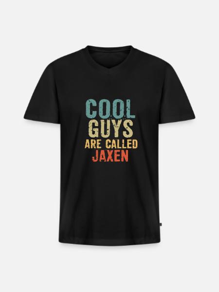Cool guys are called Jaxen - Männer Premium Bio T-Shirt mit V-Ausschnitt - Schwarz