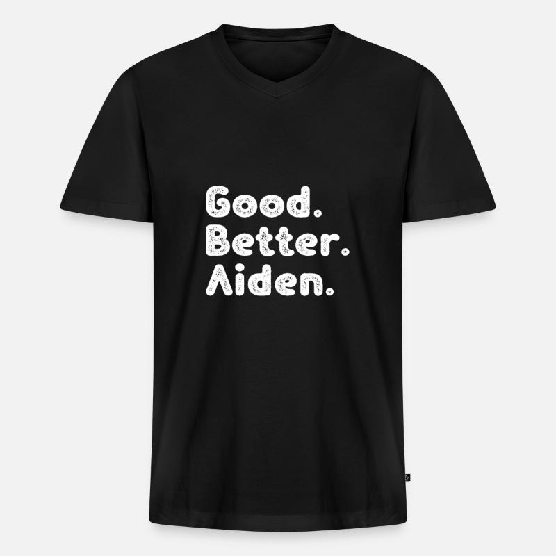 Good better Aiden - Männer Premium Bio T-Shirt mit V-Ausschnitt - Schwarz