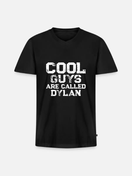 Cool guys are called Dylan - Männer Premium Bio T-Shirt mit V-Ausschnitt - Schwarz