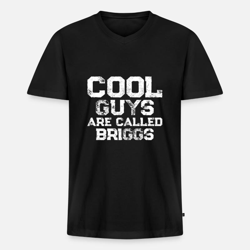 Cool guys are called Briggs - Männer Premium Bio T-Shirt mit V-Ausschnitt - Schwarz