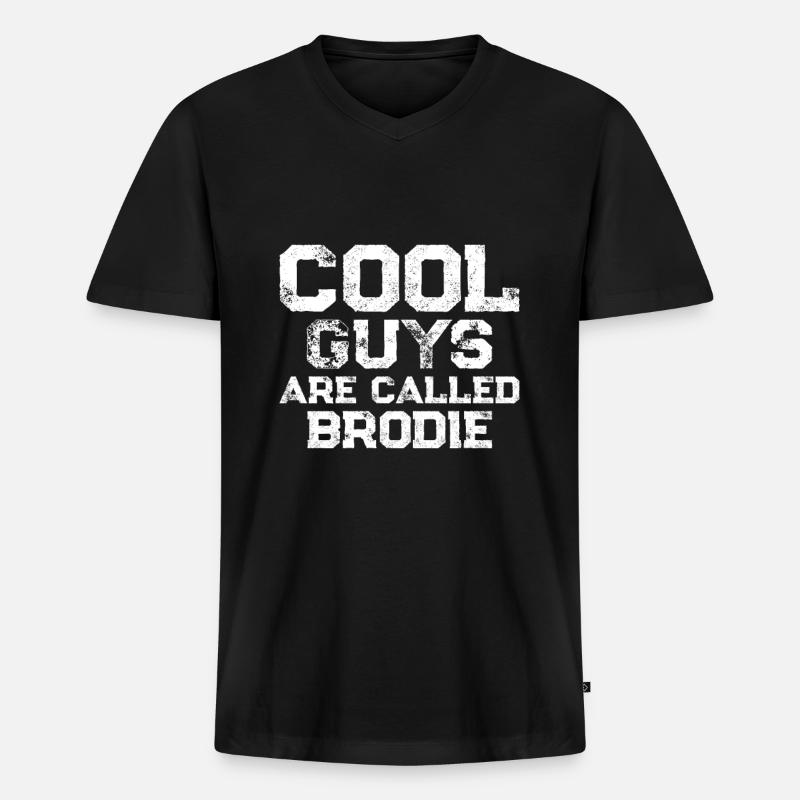 Cool guys are called Brodie - Männer Premium Bio T-Shirt mit V-Ausschnitt - Schwarz