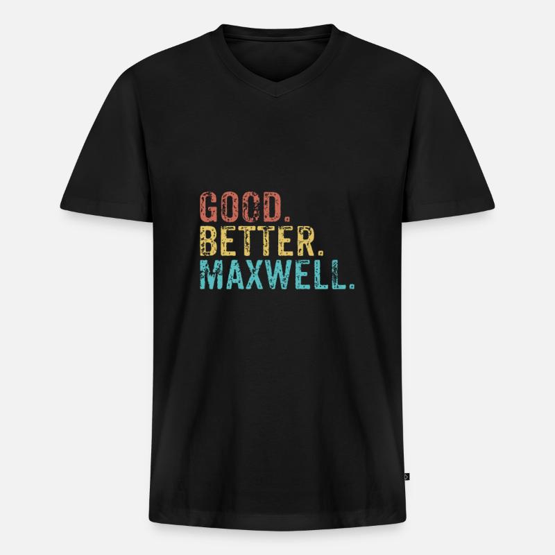 Good better Maxwell - Männer Premium Bio T-Shirt mit V-Ausschnitt - Schwarz