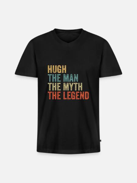 Hugh the man the myth - Men's Premium Organic T-shirt with V-neck - black