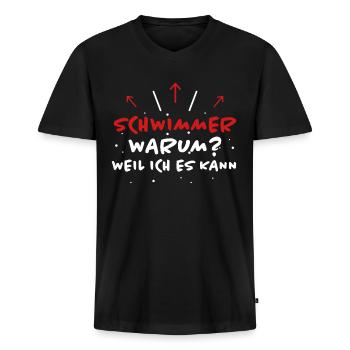 Schwimmer Spruch Sport Lustiges Schwimmer Geschenk - Männer Premium Bio T-Shirt mit V-Ausschnitt - Schwarz - Vorne - Nico (187cm)