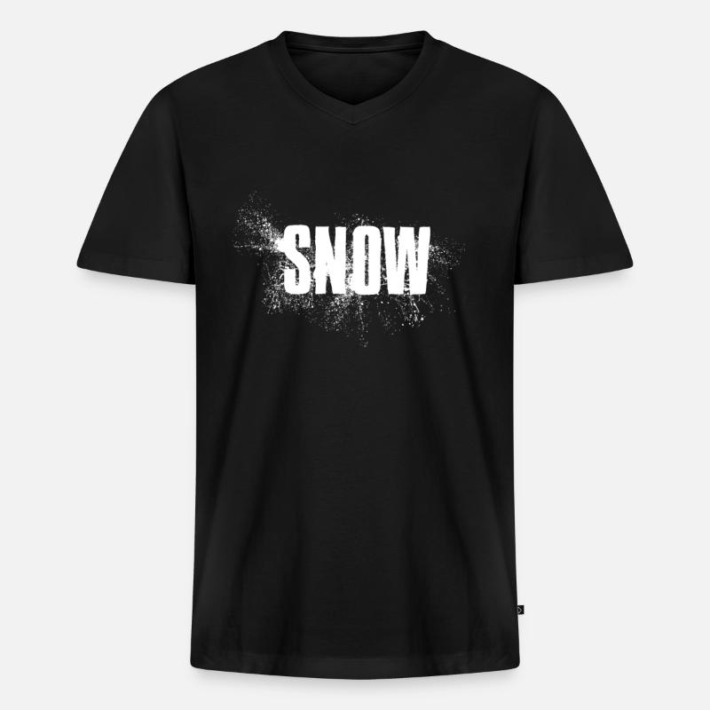 Snow - Männer Premium Bio T-Shirt mit V-Ausschnitt - Schwarz