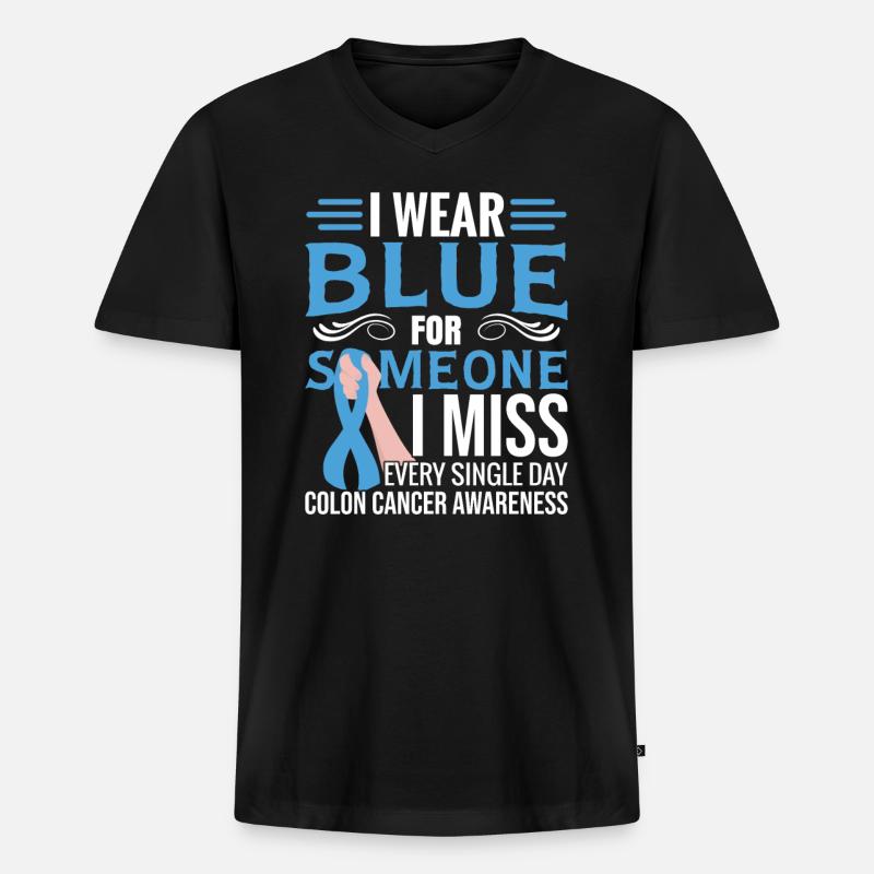 Darmkrebs-Bewusstseinsmonat - Männer Premium Bio T-Shirt mit V-Ausschnitt - Schwarz