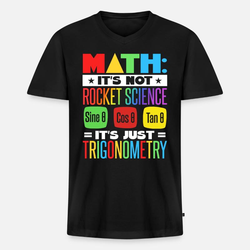 Mathelehrer - Männer Premium Bio T-Shirt mit V-Ausschnitt - Schwarz