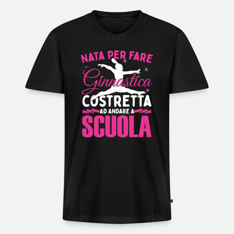 Ginnastica Artistica Ginnastica Ritmica Ginnasta - Maglietta ecologica premium da uomo con scollo a V - nero