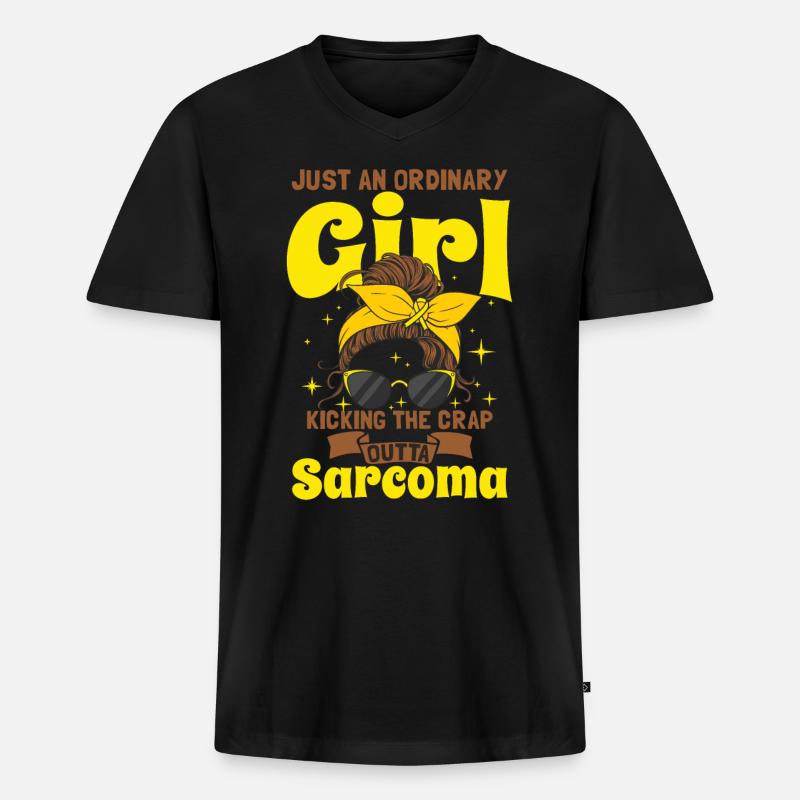 Sarkom-Bewusstseins-Mädchen - Männer Premium Bio T-Shirt mit V-Ausschnitt - Schwarz