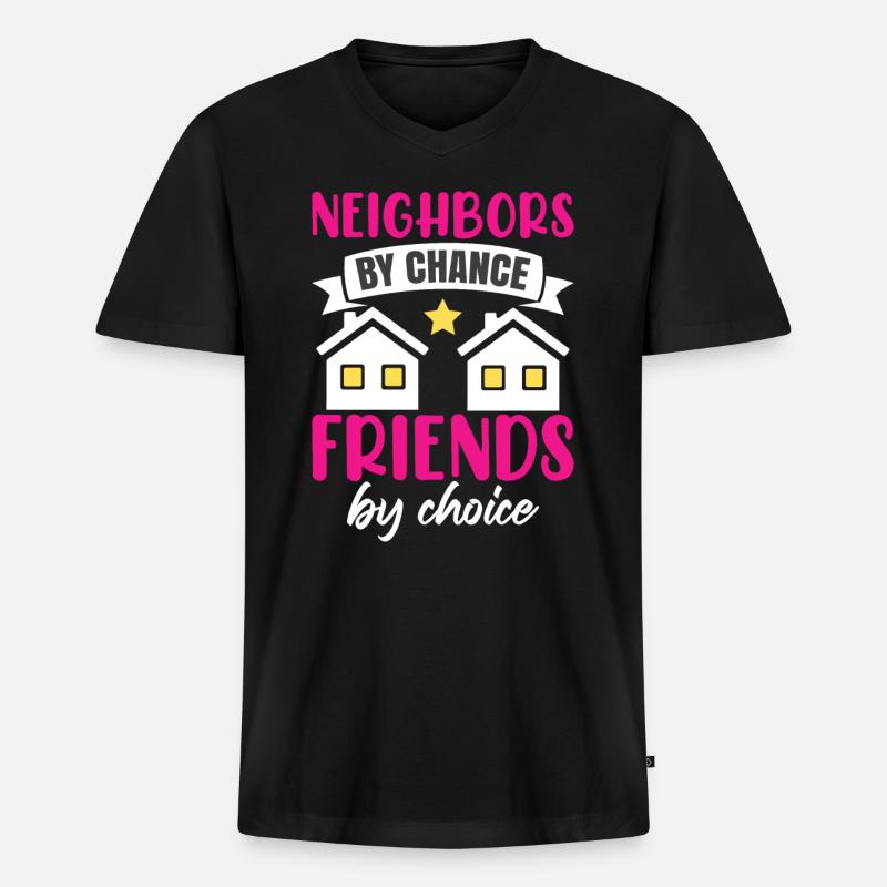Nachbarin Nachbarschaft Dorf - Männer Premium Bio T-Shirt mit V-Ausschnitt - Schwarz