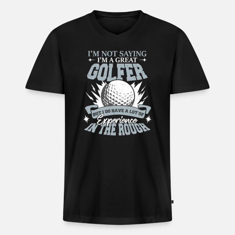 Ich bin ein großartiger Golfer - Männer Premium Bio T-Shirt mit V-Ausschnitt - Schwarz