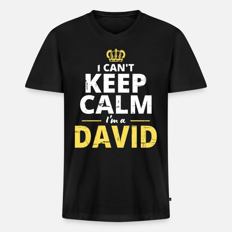 Ich bin ein David - Männer Premium Bio T-Shirt mit V-Ausschnitt - Schwarz