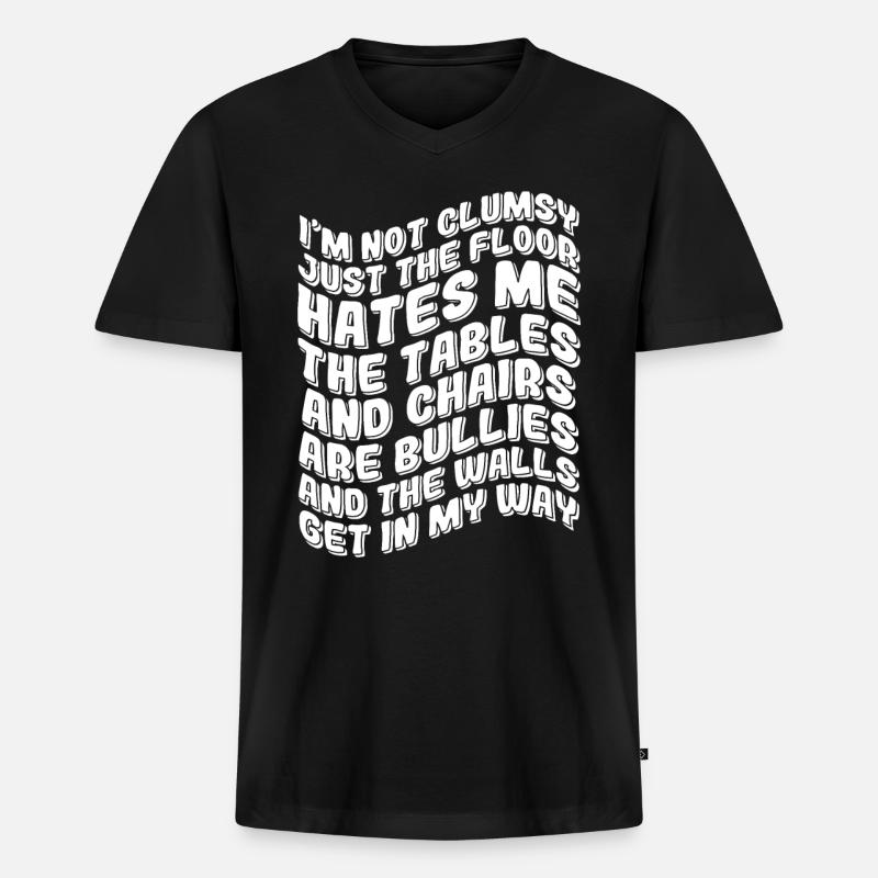 Unbeholfenes Geschenk - Männer Premium Bio T-Shirt mit V-Ausschnitt - Schwarz