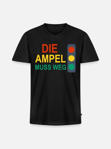 Die Ampel muss Weg - Männer Premium Bio T-Shirt mit V-Ausschnitt - Schwarz