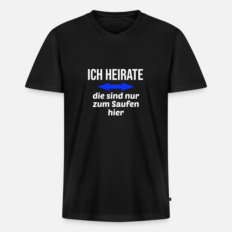 Junggesellenabschied - Männer Premium Bio T-Shirt mit V-Ausschnitt - Schwarz