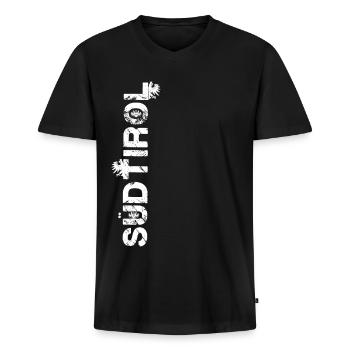 Südtirol - Männer Premium Bio T-Shirt mit V-Ausschnitt - Schwarz - Vorne - Nico (187cm)