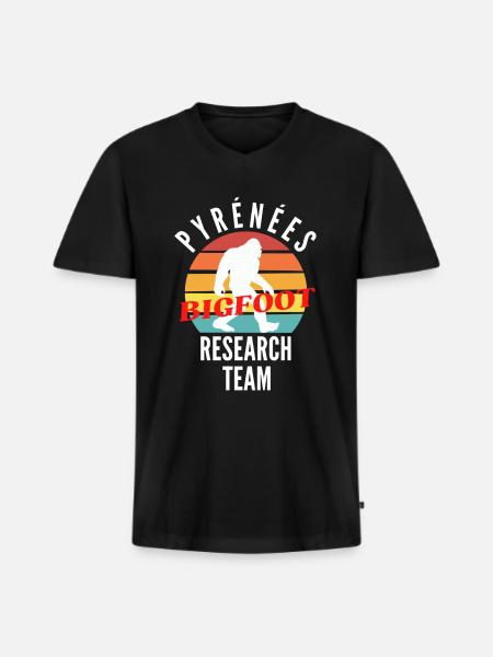 PYRENEES BIGFOOT RESEARCH TEAM - T-shirt encolure en V Premium bio Homme - noir