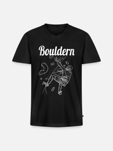 Bloc Bloc Escalade Bloc Bloc - T-shirt encolure en V Premium bio Homme - noir