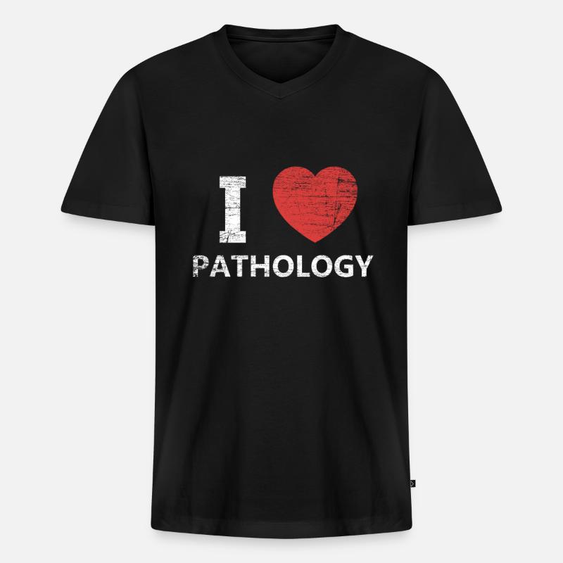 Pathologe Pathologie Liebe - Männer Premium Bio T-Shirt mit V-Ausschnitt - Schwarz