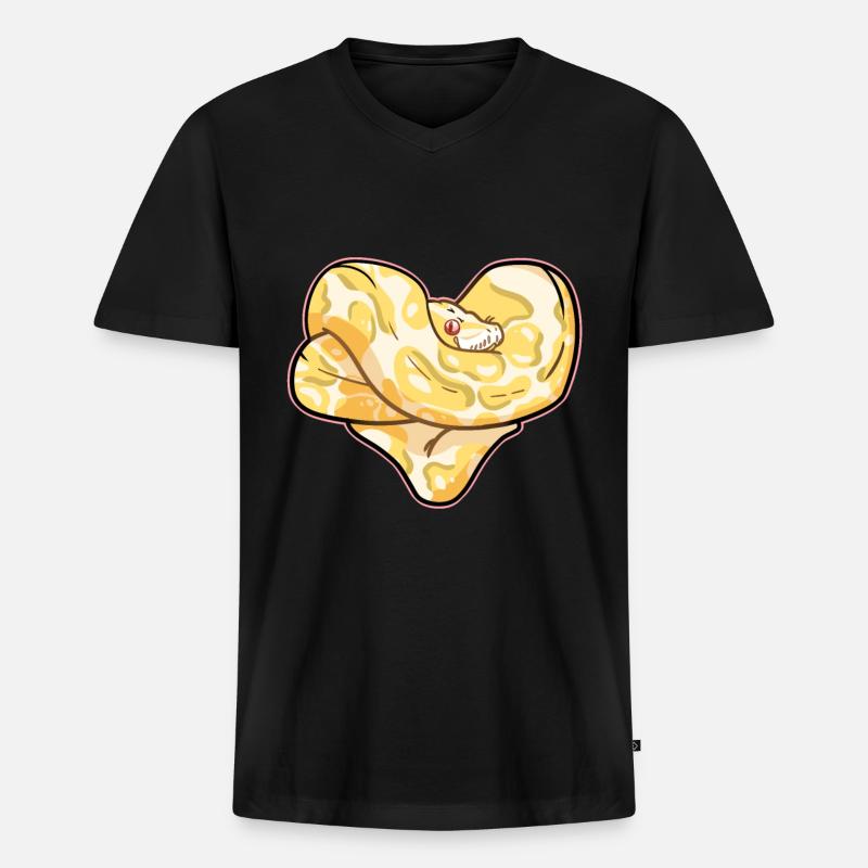 Python heart - Men's Premium Organic T-shirt with V-neck - black