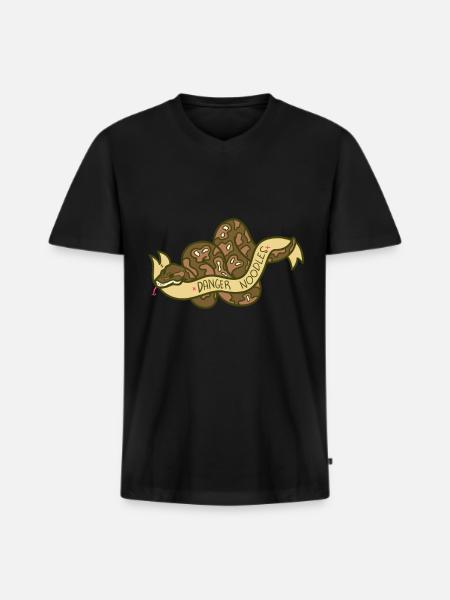 Python - Männer Premium Bio T-Shirt mit V-Ausschnitt - Schwarz