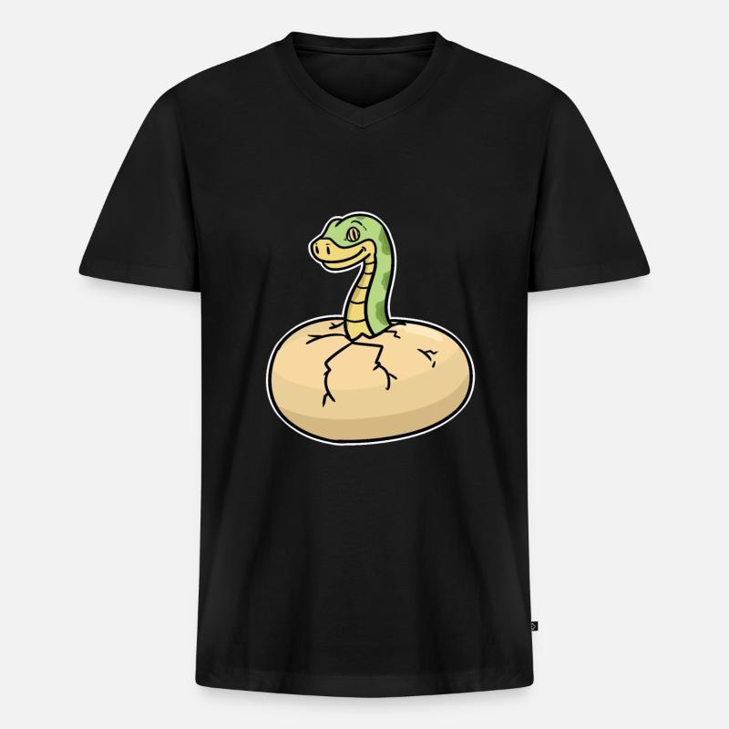 Python - Männer Premium Bio T-Shirt mit V-Ausschnitt - Schwarz