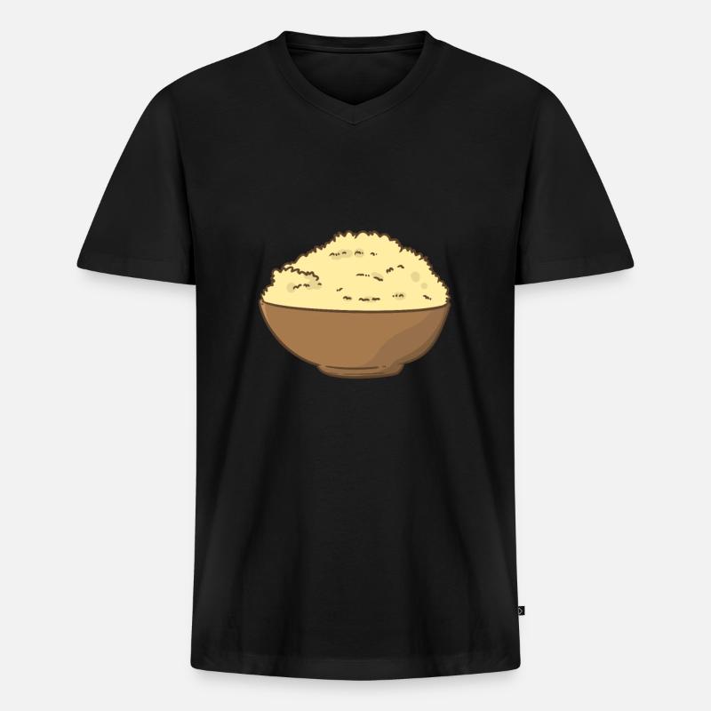 Reispudding - Männer Premium Bio T-Shirt mit V-Ausschnitt - Schwarz