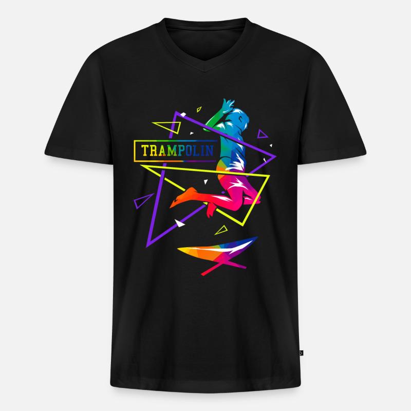 Trampolin Polygon - Männer Premium Bio T-Shirt mit V-Ausschnitt - Schwarz