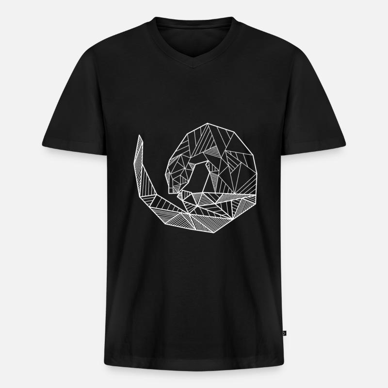 Geometrisches Otter - Männer Premium Bio T-Shirt mit V-Ausschnitt - Schwarz