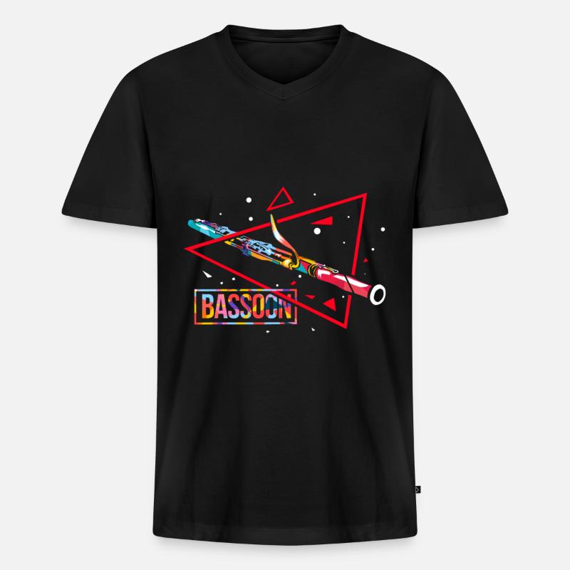 Fagott Polygon - Männer Premium Bio T-Shirt mit V-Ausschnitt - Schwarz