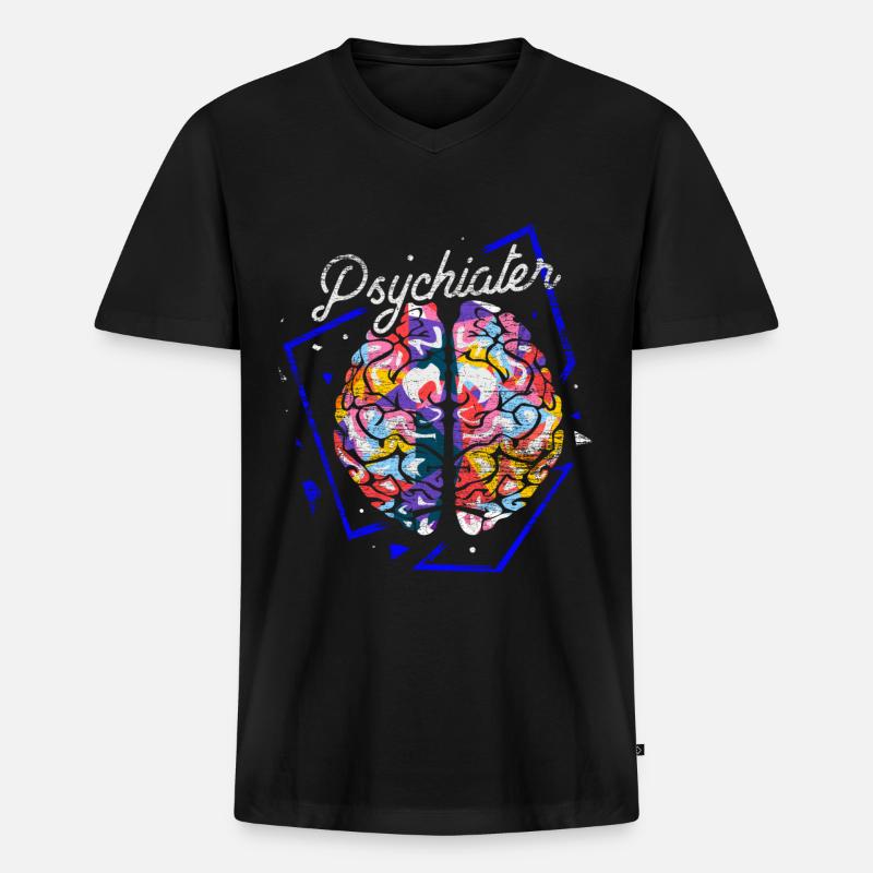 Psychiater Polygon Geschenk - Männer Premium Bio T-Shirt mit V-Ausschnitt - Schwarz