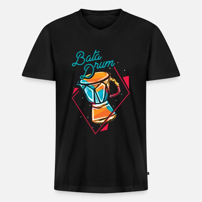 Bata-Trommel Polygon - Männer Premium Bio T-Shirt mit V-Ausschnitt - Schwarz
